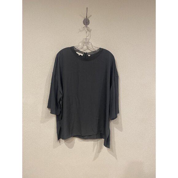 Vince Tops - Vince Shirt Womens XL Gray Dolman 3/4 Sleeve Back Zip Tunic Top Blouse